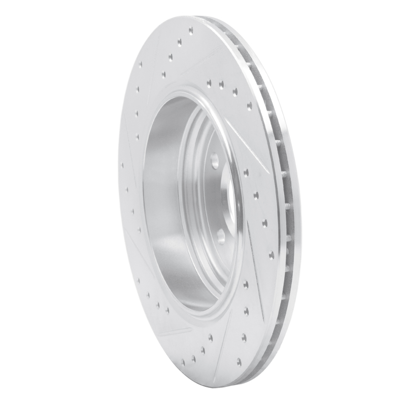 BMW 528I Brake Rotor (1) - Rear Right - R1 Concepts - Drilled & Slotted - Silver - `04-`10